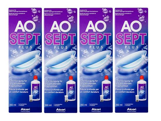 Aosept Plus Vorratspack 4 x 360ml inkl. 4 Behälter